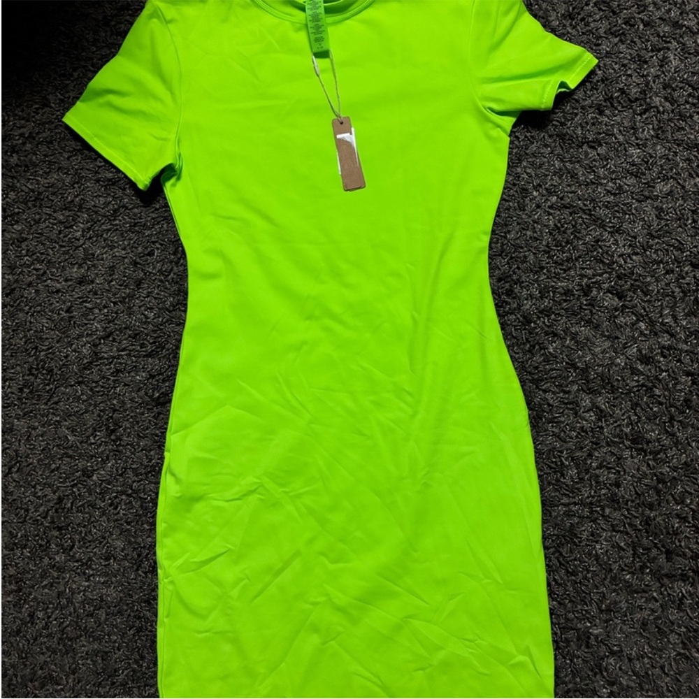 SKIMS Neon Green Mini Dress